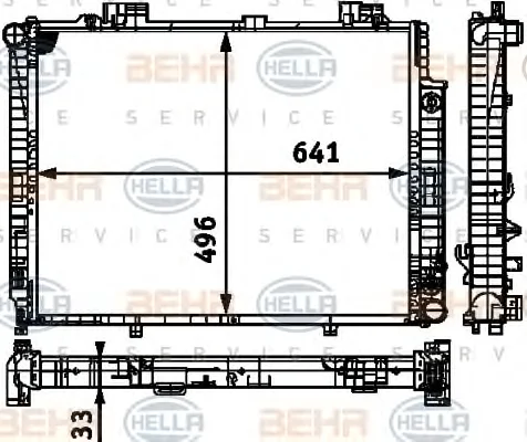 8MK 376 712-741 BEHR/HELLA/PAGID Радиатор охлаждения двигателя (фото 1)