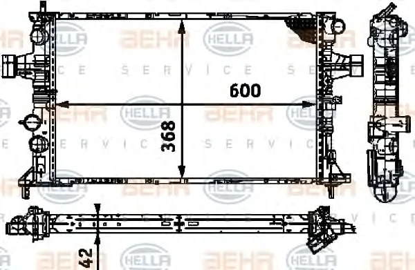 8MK 376 713-004 BEHR/HELLA/PAGID Радиатор охлаждения двигателя (фото 1)