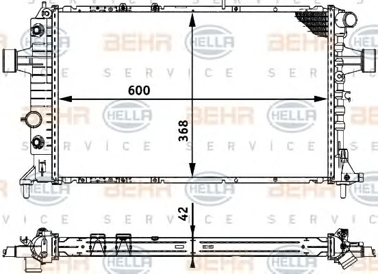 8MK 376 713-011 BEHR/HELLA/PAGID Радиатор охлаждения двигателя (фото 1)