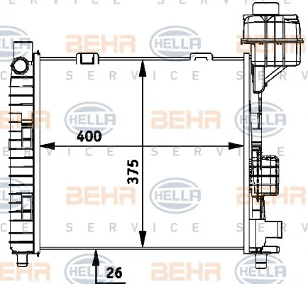 8MK 376 713-034 BEHR/HELLA/PAGID Радиатор охлаждения двигателя (фото 1)