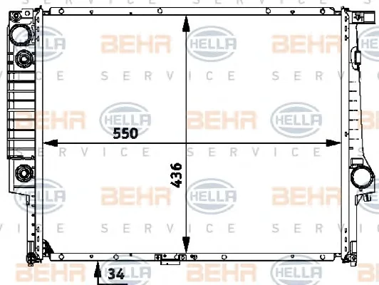 8MK 376 713-091 BEHR/HELLA/PAGID Радиатор охлаждения двигателя (фото 1)