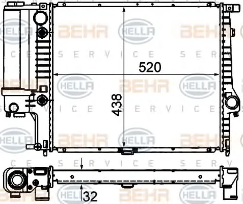 8MK 376 713-101 BEHR/HELLA/PAGID Радиатор охлаждения двигателя (фото 1)