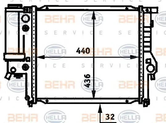 8MK 376 713-174 BEHR/HELLA/PAGID Радиатор охлаждения двигателя (фото 1)