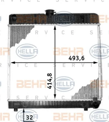 8MK 376 713-211 BEHR/HELLA/PAGID Радиатор охлаждения двигателя (фото 1)