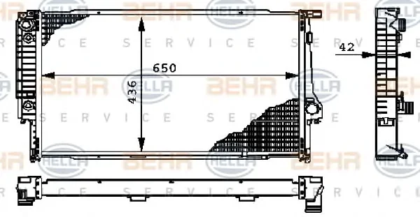 8MK 376 713-221 BEHR/HELLA/PAGID Радиатор охлаждения двигателя (фото 1)