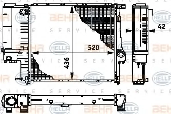 8MK 376 713-244 BEHR/HELLA/PAGID Радиатор охлаждения двигателя (фото 1)