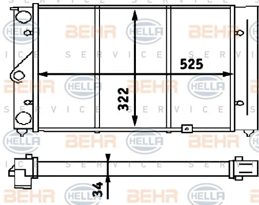 8MK 376 713-371 BEHR/HELLA/PAGID Радиатор охлаждения двигателя (фото 1)