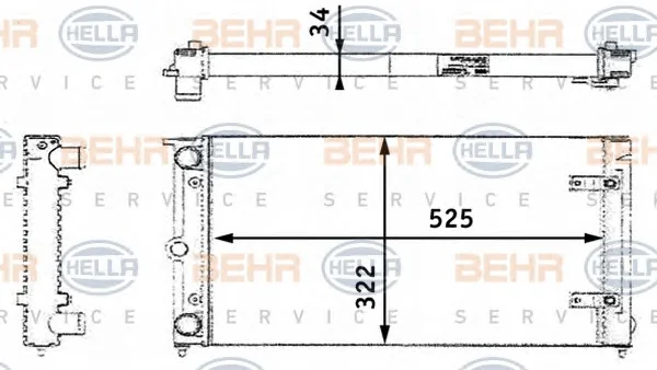 8MK 376 713-461 BEHR/HELLA/PAGID Радиатор охлаждения двигателя (фото 1)