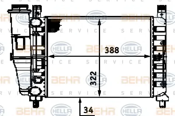 8MK 376 713-521 BEHR/HELLA/PAGID Радиатор охлаждения двигателя (фото 1)