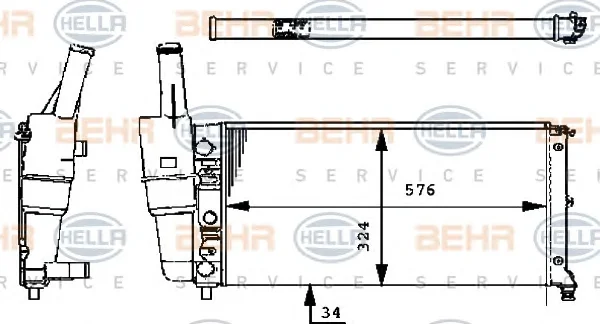 8MK 376 713-541 BEHR/HELLA/PAGID Радиатор охлаждения двигателя (фото 1)