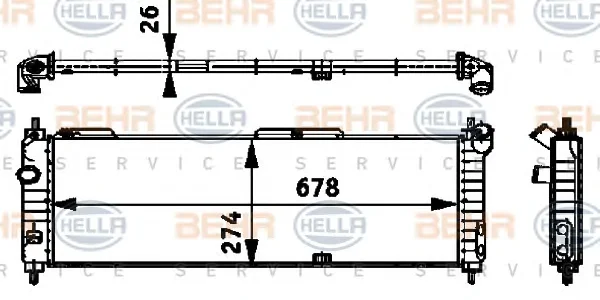 8MK 376 713-571 BEHR/HELLA/PAGID Радиатор охлаждения двигателя (фото 1)