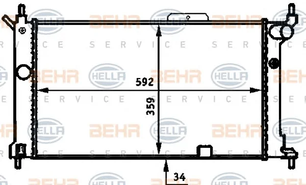 8MK 376 713-581 BEHR/HELLA/PAGID Радиатор охлаждения двигателя (фото 1)