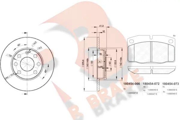 3R04546193 R BRAKE Комплект тормозов, дисковый тормозной механизм (фото 1)