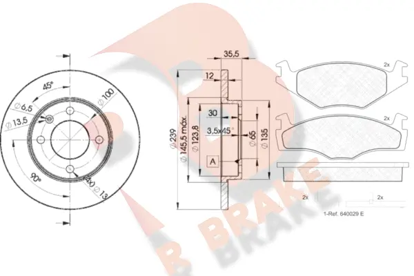 3R04603300 R BRAKE Комплект тормозов, дисковый тормозной механизм (фото 1)