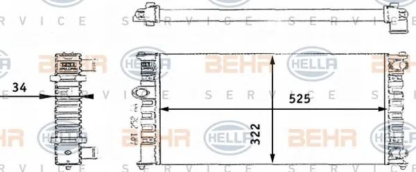 8MK 376 713-721 BEHR/HELLA/PAGID Радиатор охлаждения двигателя (фото 1)