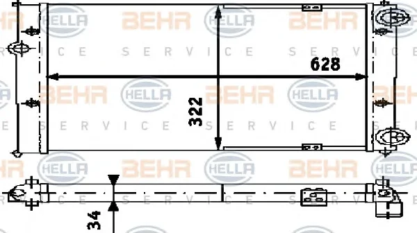 8MK 376 713-734 BEHR/HELLA/PAGID Радиатор охлаждения двигателя (фото 1)