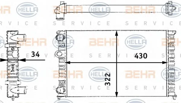 8MK 376 713-741 BEHR/HELLA/PAGID Радиатор охлаждения двигателя (фото 1)