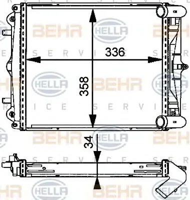 8MK 376 713-791 BEHR/HELLA/PAGID Радиатор охлаждения двигателя (фото 1)