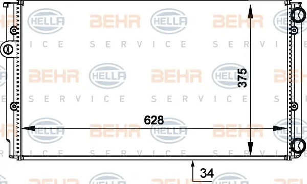 8MK 376 714-044 BEHR/HELLA/PAGID Радиатор охлаждения двигателя (фото 1)