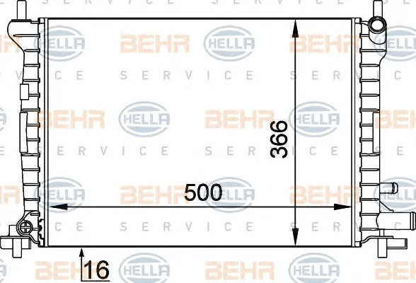 8MK 376 714-061 BEHR/HELLA/PAGID Радиатор охлаждения двигателя (фото 1)