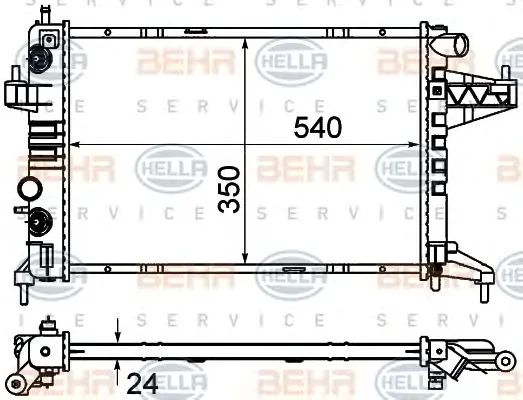 8MK 376 714-371 BEHR/HELLA/PAGID Радиатор охлаждения двигателя (фото 1)