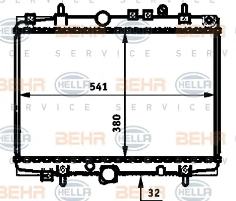 8MK 376 714-401 BEHR/HELLA/PAGID Радиатор охлаждения двигателя (фото 1)