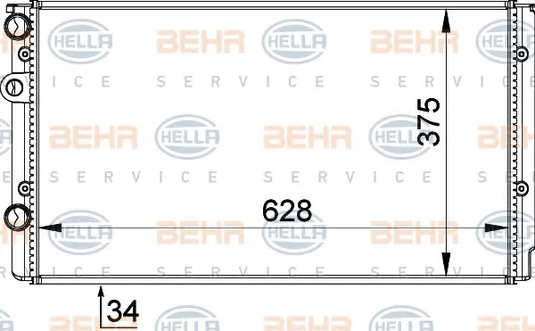 8MK 376 714-541 BEHR/HELLA/PAGID Радиатор охлаждения двигателя (фото 1)