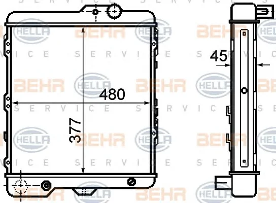 8MK 376 714-711 BEHR/HELLA/PAGID Радиатор охлаждения двигателя (фото 1)