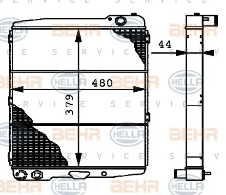 8MK 376 715-031 BEHR/HELLA/PAGID Радиатор охлаждения двигателя (фото 1)