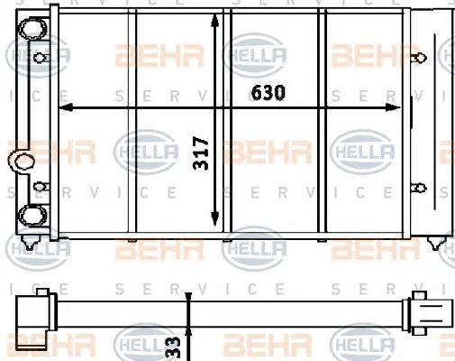 8MK 376 715-061 BEHR/HELLA/PAGID Радиатор охлаждения двигателя (фото 1)