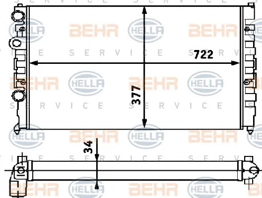 8MK 376 715-174 BEHR/HELLA/PAGID Радиатор охлаждения двигателя (фото 1)