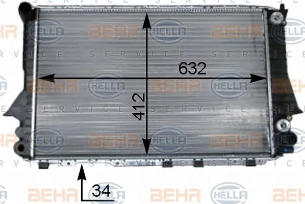 8MK 376 715-264 BEHR/HELLA/PAGID Радиатор охлаждения двигателя (фото 1)