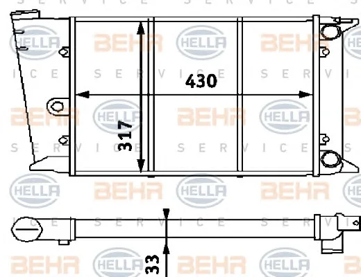 8MK 376 715-291 BEHR/HELLA/PAGID Радиатор охлаждения двигателя (фото 1)