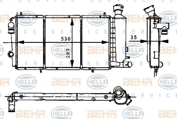 8MK 376 715-371 BEHR/HELLA/PAGID Радиатор охлаждения двигателя (фото 1)