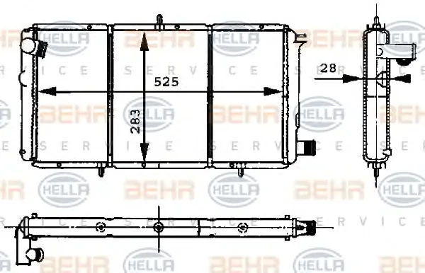 8MK 376 715-401 BEHR/HELLA/PAGID Радиатор охлаждения двигателя (фото 1)