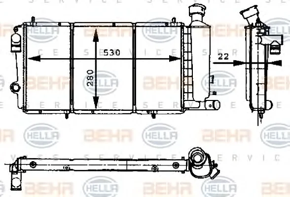 8MK 376 715-411 BEHR/HELLA/PAGID Радиатор охлаждения двигателя (фото 1)