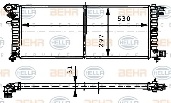 8MK 376 715-434 BEHR/HELLA/PAGID Радиатор охлаждения двигателя (фото 1)