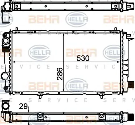 8MK 376 715-441 BEHR/HELLA/PAGID Радиатор охлаждения двигателя (фото 1)