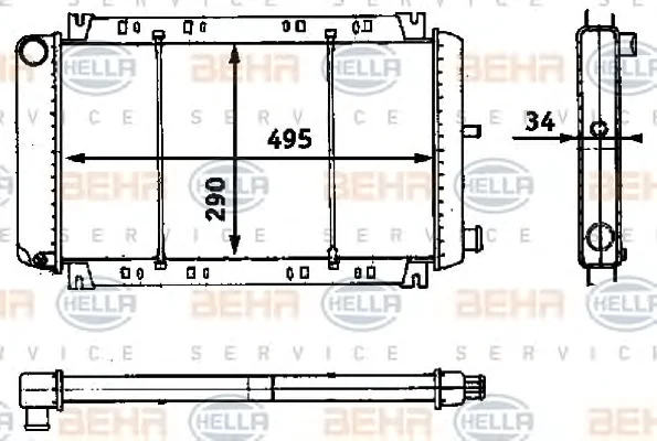 8MK 376 715-461 BEHR/HELLA/PAGID Радиатор охлаждения двигателя (фото 1)