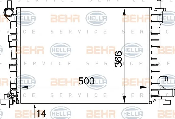 8MK 376 715-621 BEHR/HELLA/PAGID Радиатор охлаждения двигателя (фото 1)