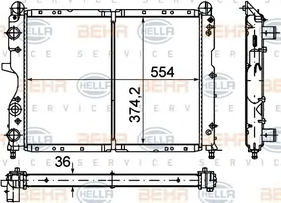 8MK 376 716-151 BEHR/HELLA/PAGID Радиатор охлаждения двигателя (фото 1)