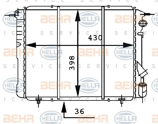 8MK 376 716-191 BEHR/HELLA/PAGID Радиатор охлаждения двигателя (фото 1)