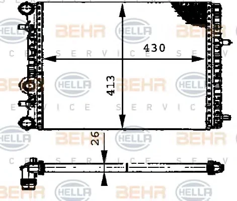 8MK 376 716-231 BEHR/HELLA/PAGID Радиатор охлаждения двигателя (фото 1)