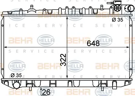 8MK 376 716-351 BEHR/HELLA/PAGID Радиатор охлаждения двигателя (фото 1)