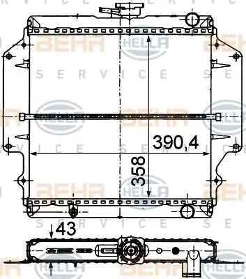 8MK 376 716-391 BEHR/HELLA/PAGID Радиатор охлаждения двигателя (фото 1)