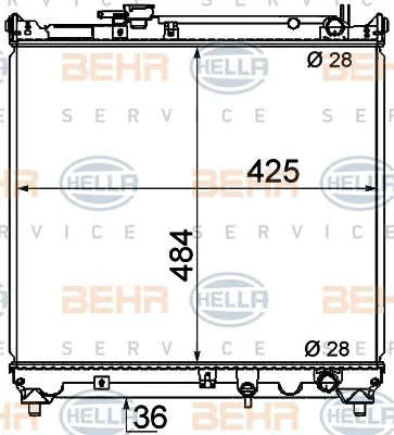 8MK 376 716-421 BEHR/HELLA/PAGID Радиатор охлаждения двигателя (фото 1)