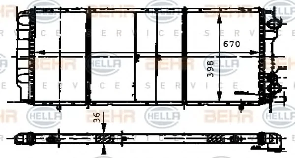 8MK 376 716-571 BEHR/HELLA/PAGID Радиатор охлаждения двигателя (фото 1)