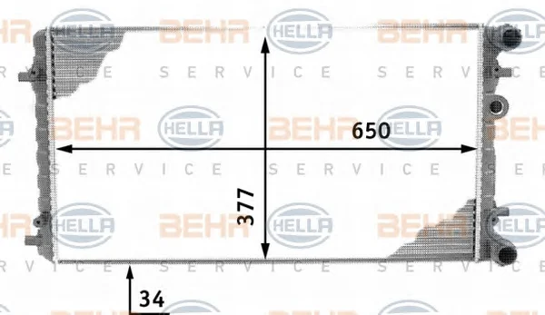 8MK 376 716-614 BEHR/HELLA/PAGID Радиатор охлаждения двигателя (фото 1)
