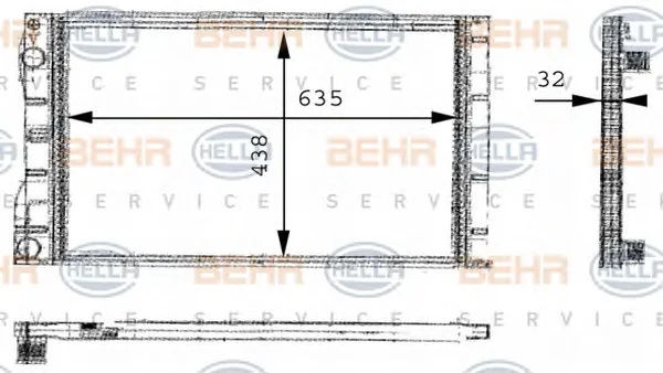 8MK 376 717-031 BEHR/HELLA/PAGID Радиатор охлаждения двигателя (фото 1)