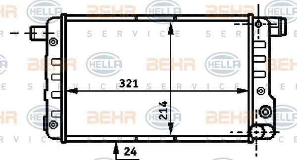 8MK 376 717-051 BEHR/HELLA/PAGID Радиатор охлаждения двигателя (фото 1)